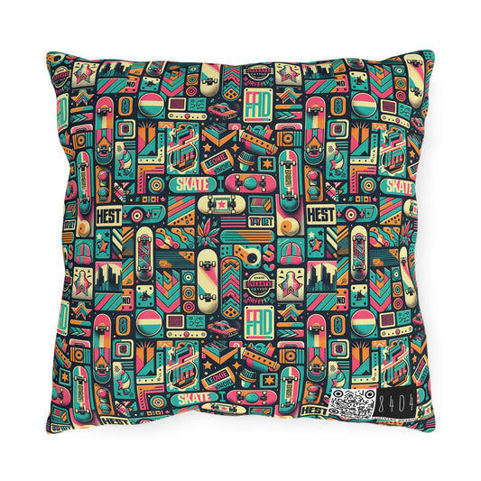 Skate Culture Revival Urban Retro Cool Outdoor Pillow - 8404 Design-61