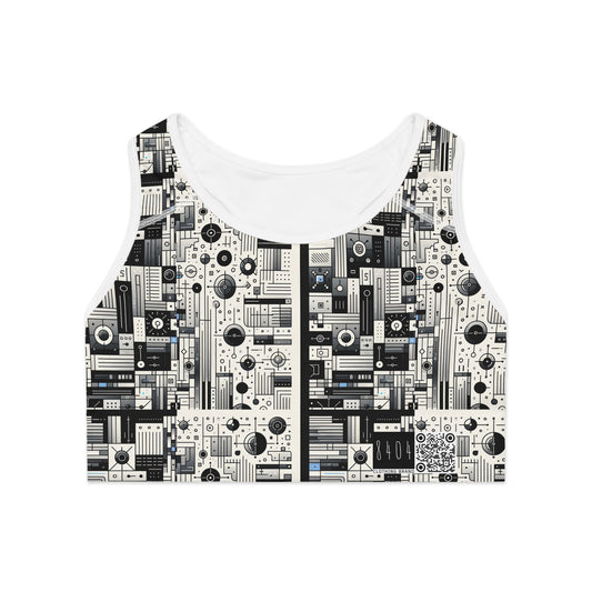 Digital Minimalism Minimalist Tech Sports Bra - 8404 Design-66