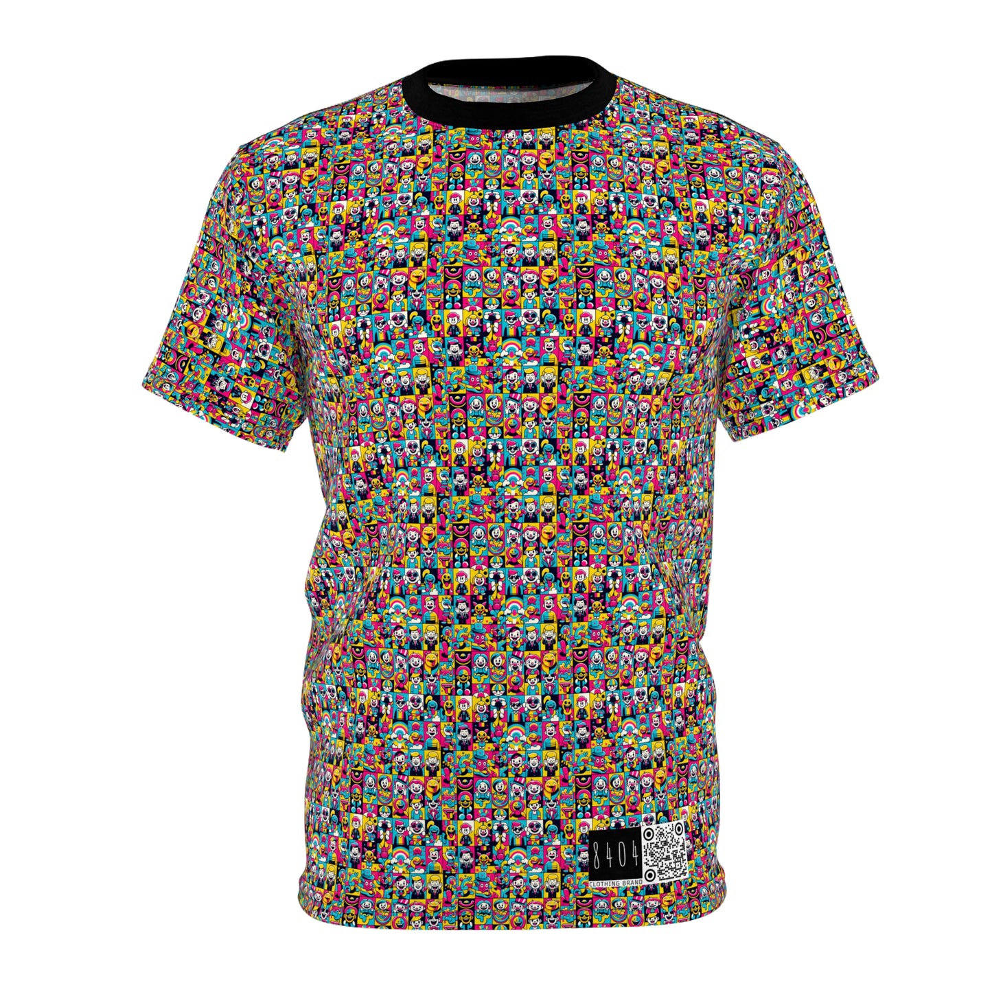 Neon Pop Playful Pop Culture Mashup Unisex Cut & Sew Tee - 8404 Design-60