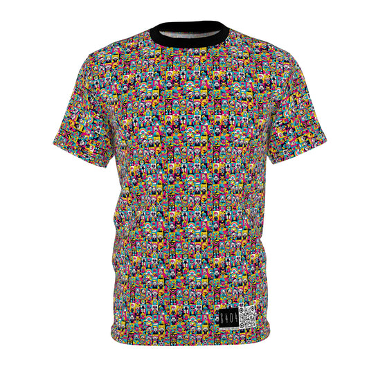 Neon Pop Playful Pop Culture Mashup Unisex Cut & Sew Tee - 8404 Design-60