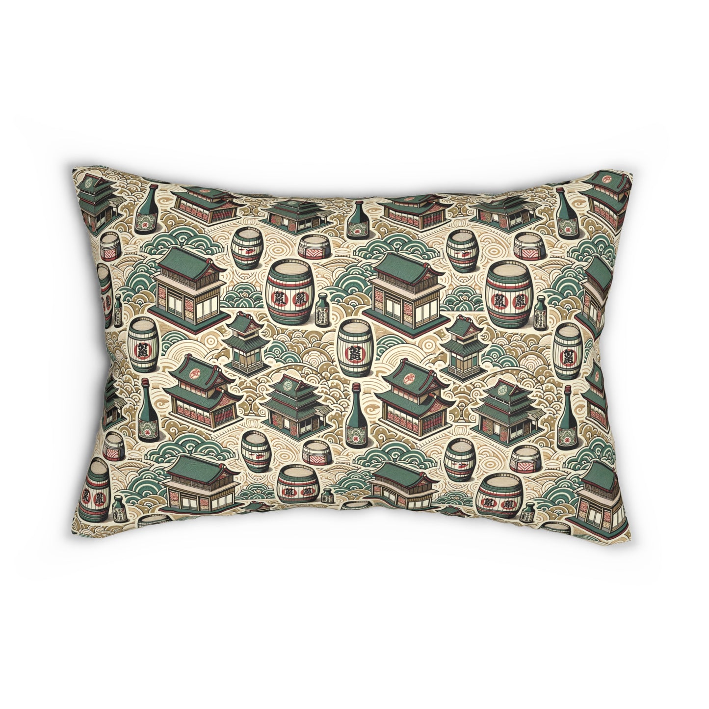 Cultural Artisanal Fusion Contemporary Cultural Elegance Spun Polyester Lumbar Pillow - 8404 Design-68 B