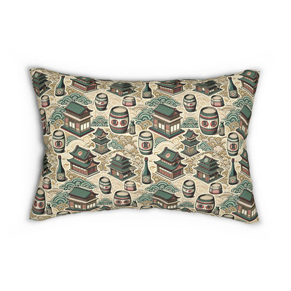 Cultural Artisanal Fusion Contemporary Cultural Elegance Spun Polyester Lumbar Pillow - 8404 Design-68 B