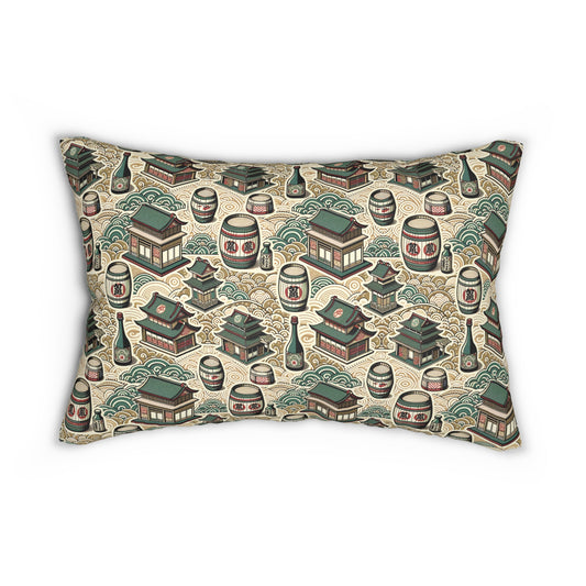 Cultural Artisanal Fusion Contemporary Cultural Elegance Spun Polyester Lumbar Pillow - 8404 Design-68 B