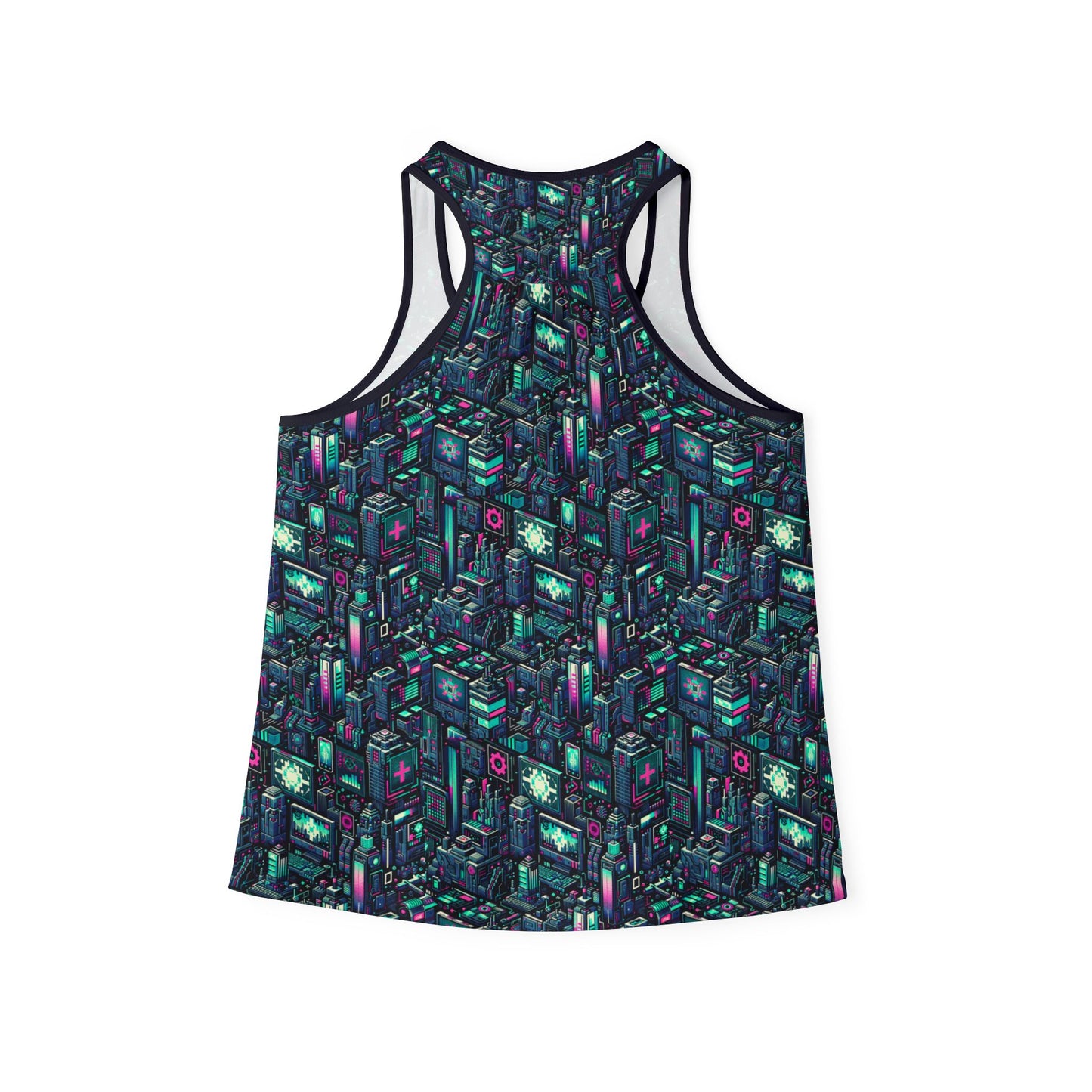 Digital Rebellion Tech-Inspired Streetwear Women's Tank Top - 8404 Design-58