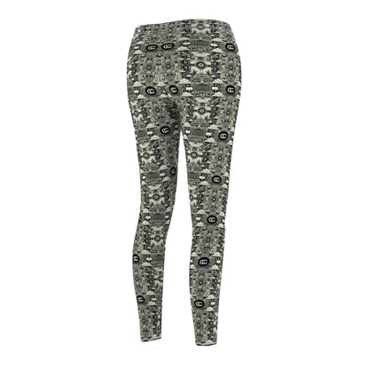 Cyber Garden Party Tech Garden Extravaganza Women's Cut & Sew Casual Leggings - 8404 Design-54