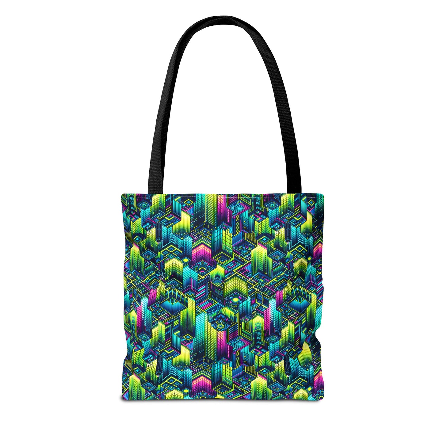 Tech-Infused Neon Tech-Forward Streetwear Tote Bag - 8404 Design-65