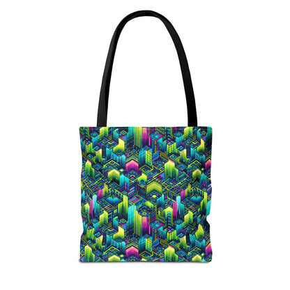 Tech-Infused Neon Tech-Forward Streetwear Tote Bag - 8404 Design-65