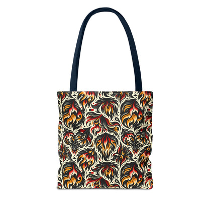 Fire & Flames Bold Streetwear Statement Tote Bag - 8404 Design-57