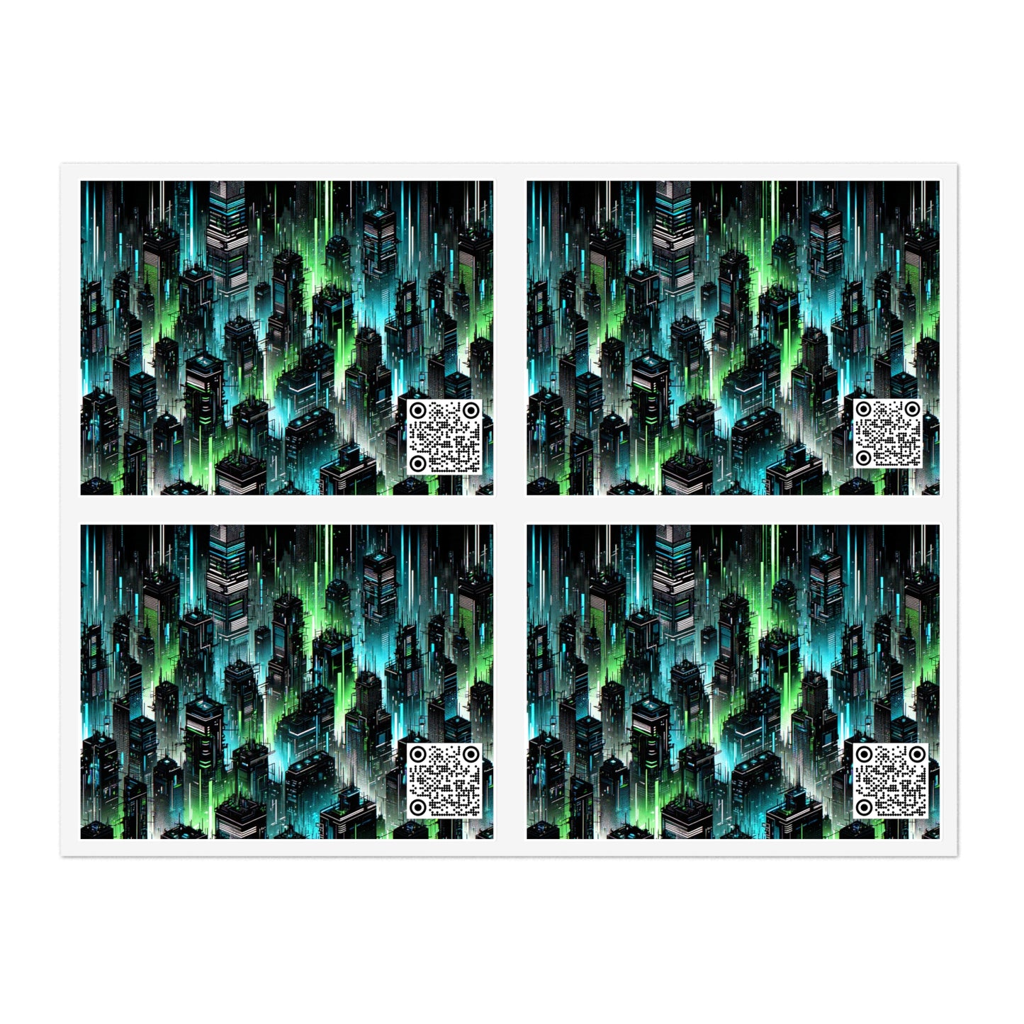Tech Noir Aesthetic Futuristic Cyberpunk Sticker Sheets - 8404 Design-56