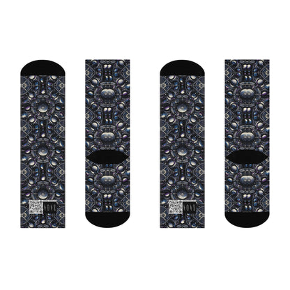 Tech Astronaut Tech-Forward Streetwear Meets Space Exploration Cushioned Crew Socks - 8404 Design-46