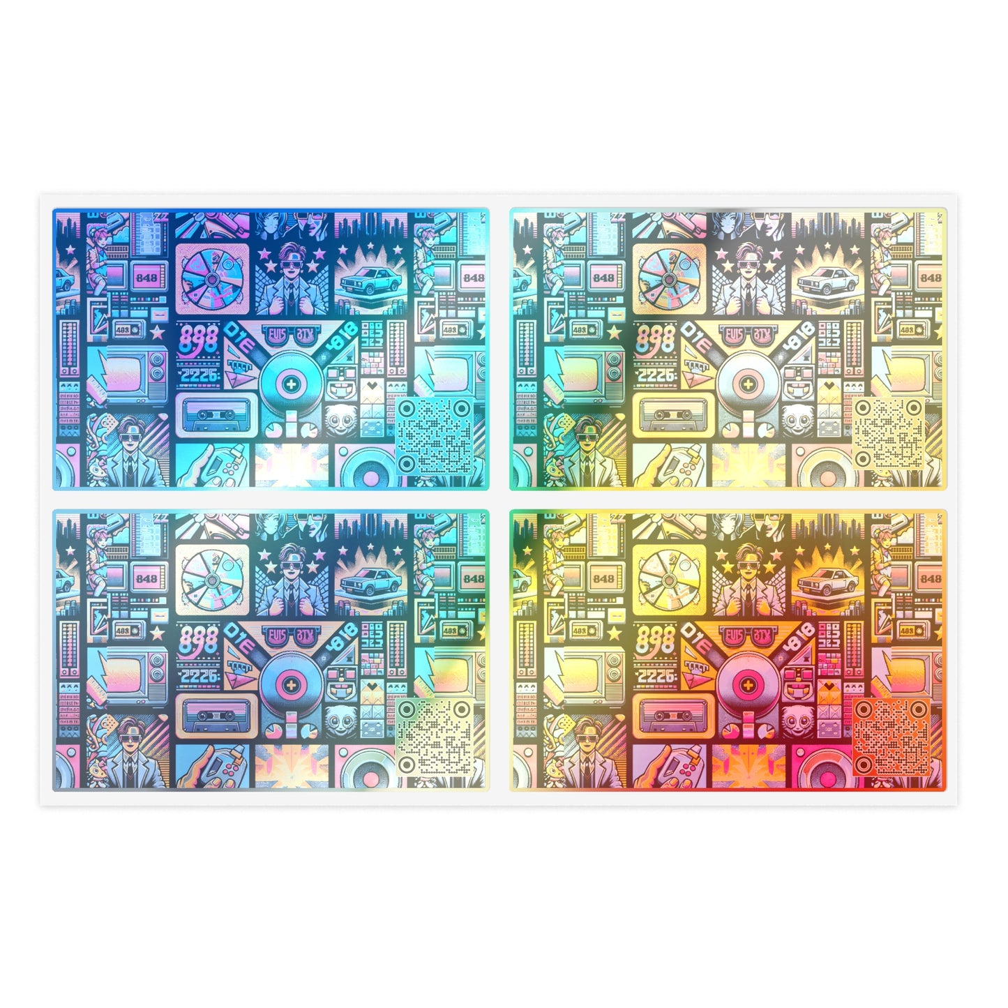 Digital Pop Culture Mashup Maximalist Pop Sticker Sheet - 8404 Design-52