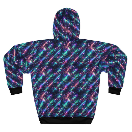 Iridescent Tech Fusion Tech-Forward Streetwear Pullover Hoodie - 8404 Design-51