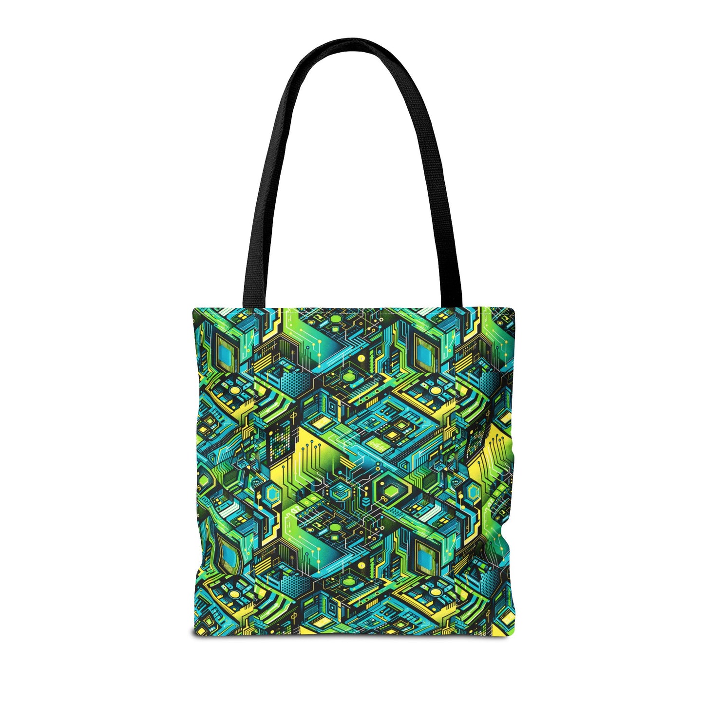 Tech-Infused Neon Tech-Forward Streetwear Tote Bag - 8404 Design-38