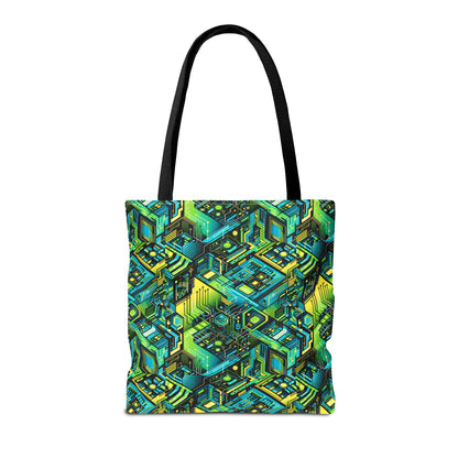 Tech-Infused Neon Tech-Forward Streetwear Tote Bag - 8404 Design-38