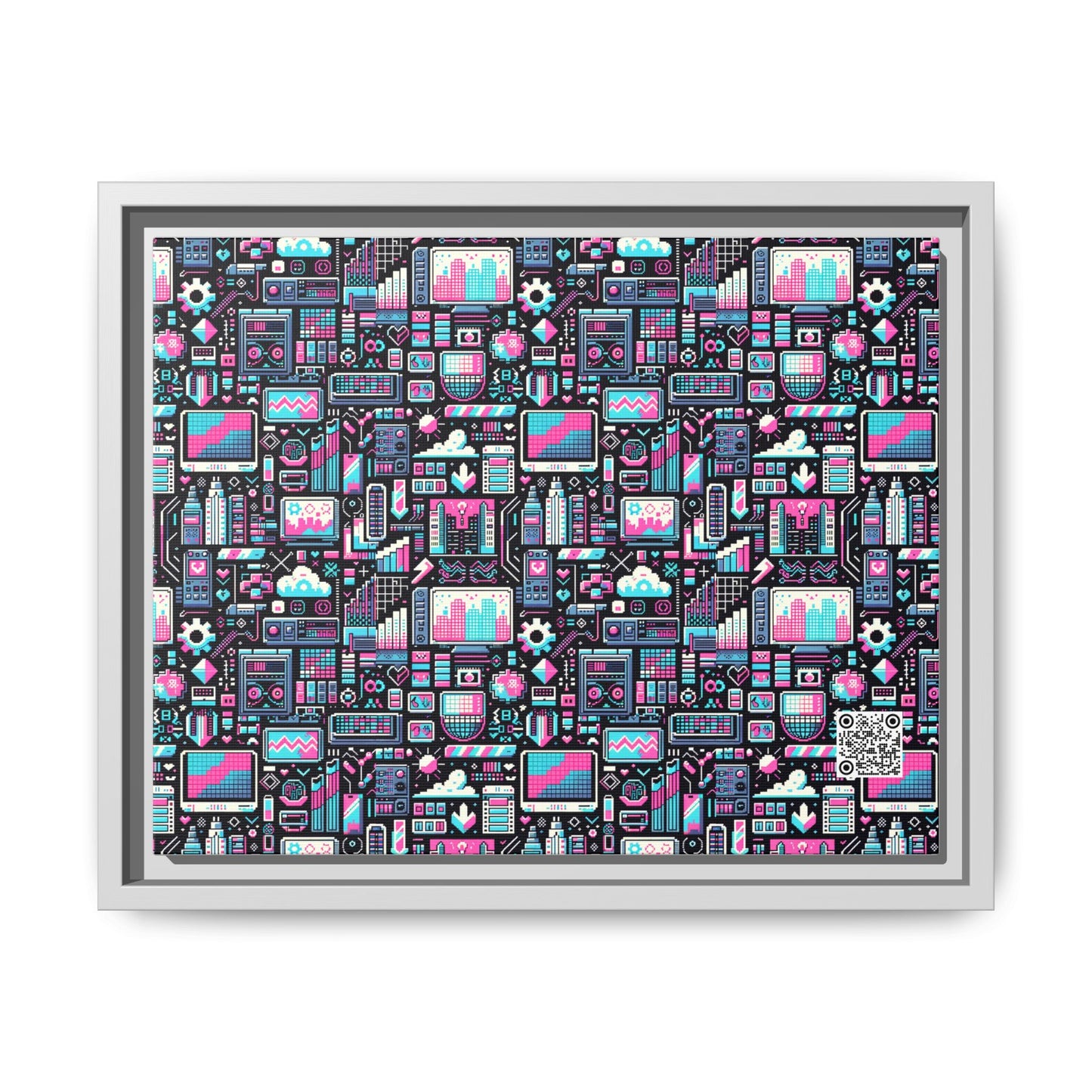 Digital Rebellion Youthful Streetwear with a Rebellious Digital Twist Matte Canvas, Framed (multi-color) - 8404 Design-71 A