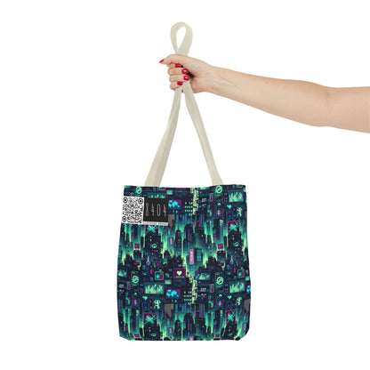Tech Noir Graphics Futuristic Cyberpunk Tote Bag - 8404 Design-52