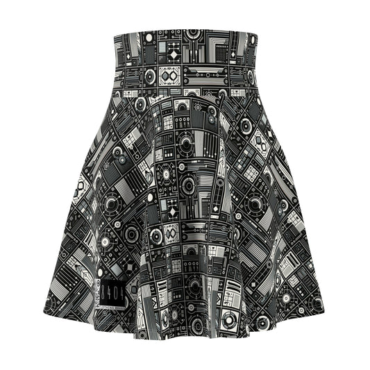 Digital Minimalism Minimalist Tech Women's Skater Skirt - 8404 Design-62