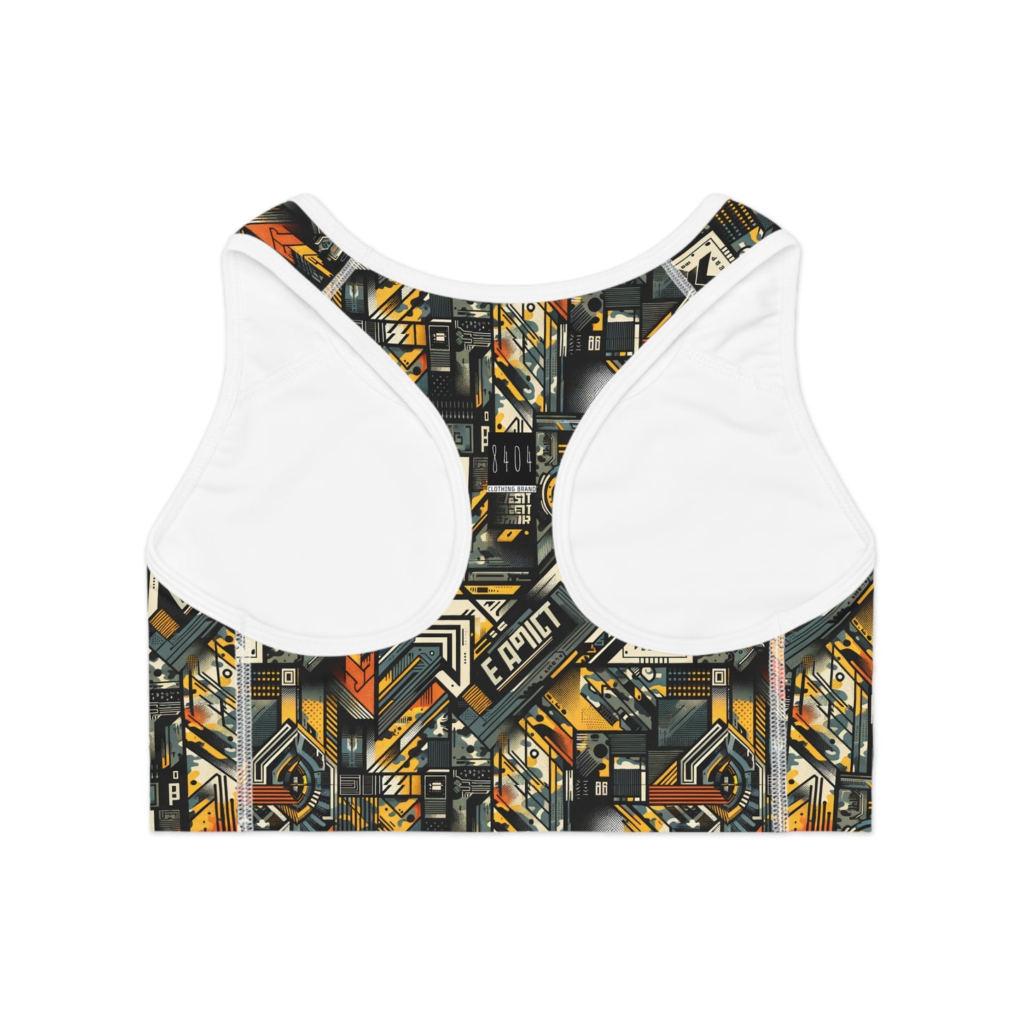 Digital Punk Futuristic Grunge Sports Bra - 8404 Design-49