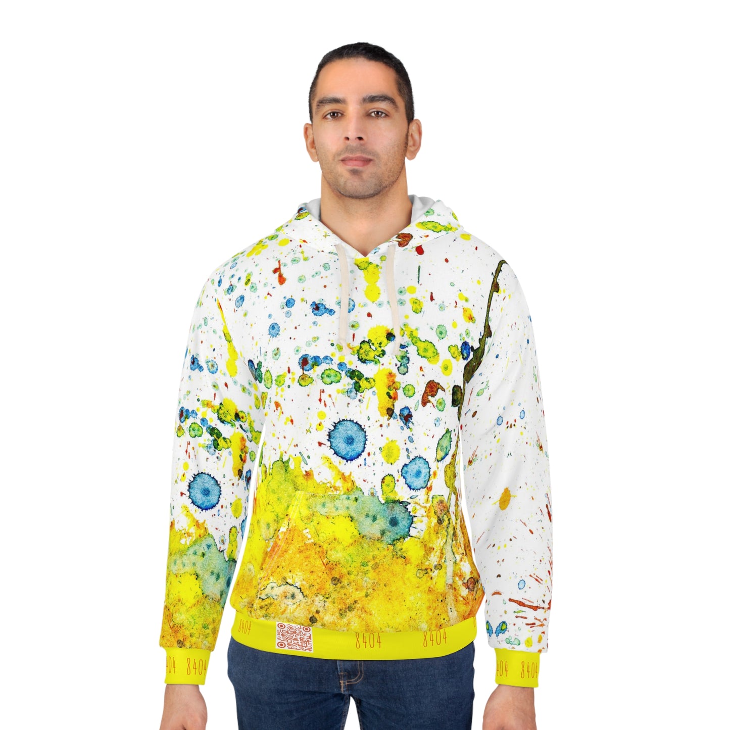 8404's Unisex Adult "A Splash of Colors in Yellow" Fashion Pullover Hoodie