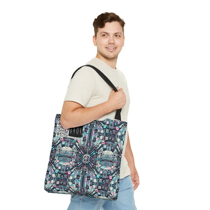 Digital Renaissance Tech-Forward Maximalism Tote Bag - 8404 Design-44