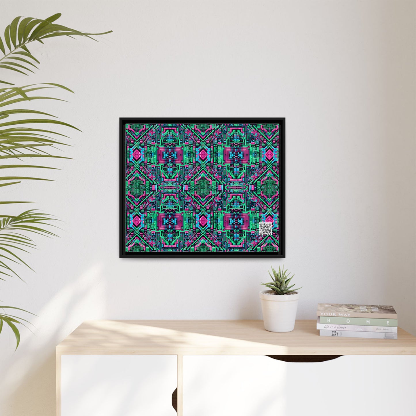 Digital Glitch Vibes Tech-Inspired Streetwear Matte Canvas, Framed (multi-Color) - 8404 Design-71 B