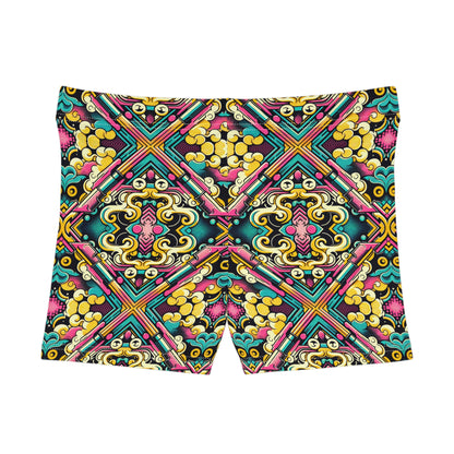 Neon Pop Art Revival Pop Culture Retro Women's Shorts - 8404 Design-59