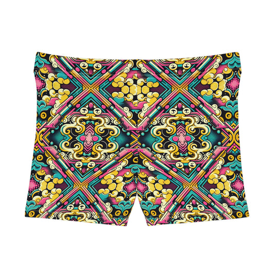 Neon Pop Art Revival Pop Culture Retro Women's Shorts - 8404 Design-59