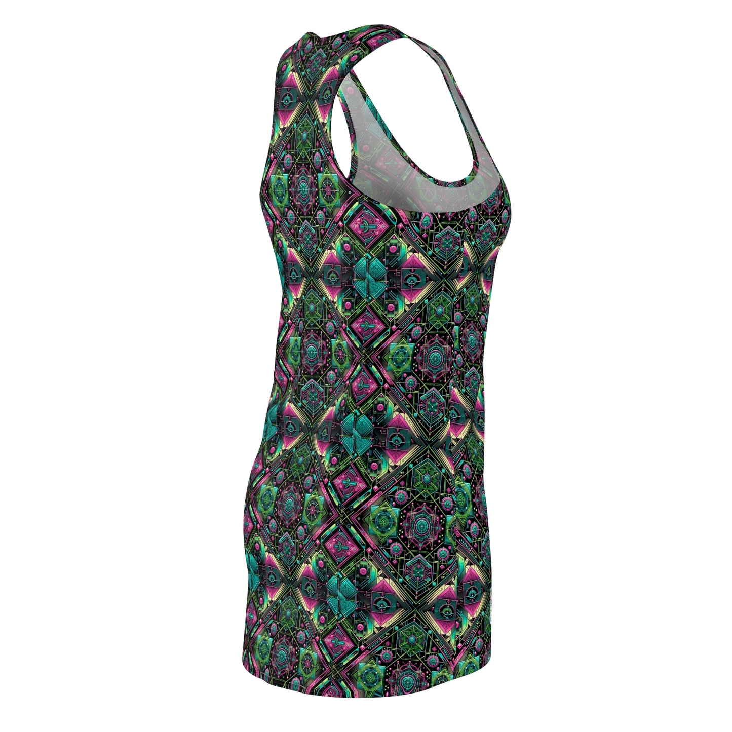 Tech-Infused Graphics Tech-Forward Streetwear Women's Cut & Sew Racerback Dress - 8404 Design-45