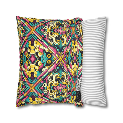 Neon Pop Art Revival Pop Culture Retro Faux Suede Square Pillowcase - 8404 Design-59