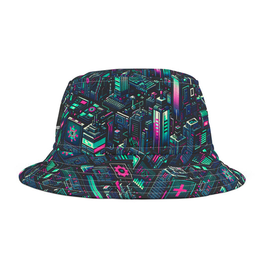 Digital Rebellion Tech-Inspired Streetwear Bucket Hat - 8404 Design-58