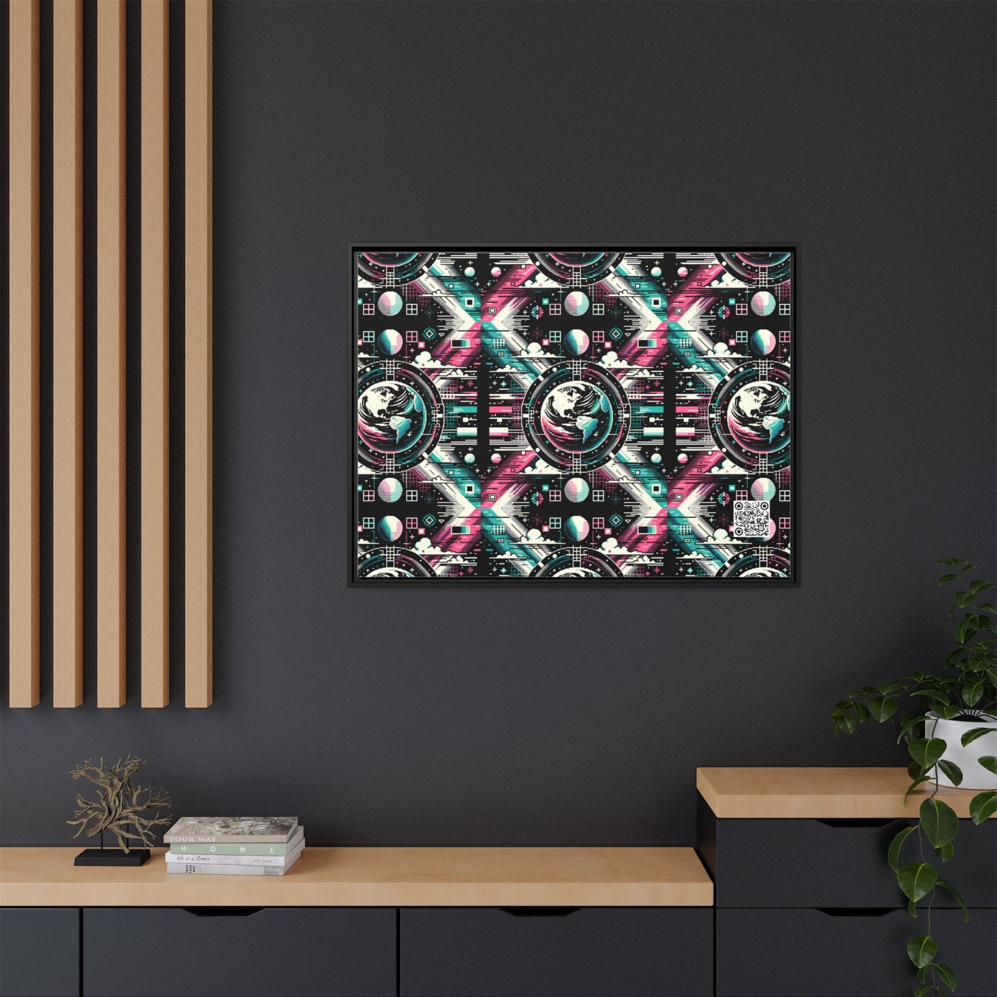 Digital Artistry Digital-native Streetwear Matte Canvas, Framed (multi-color) - 8404 Design-62 A