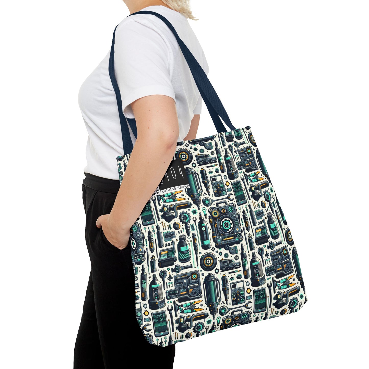 Tech Utility Fusion Modern Tech Streetwear Tote Bag - 8404 Design-53