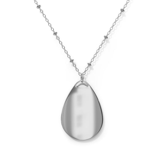 Tech Illusion Graphics Futuristic Artistry Oval Necklace - 8404 Design-52