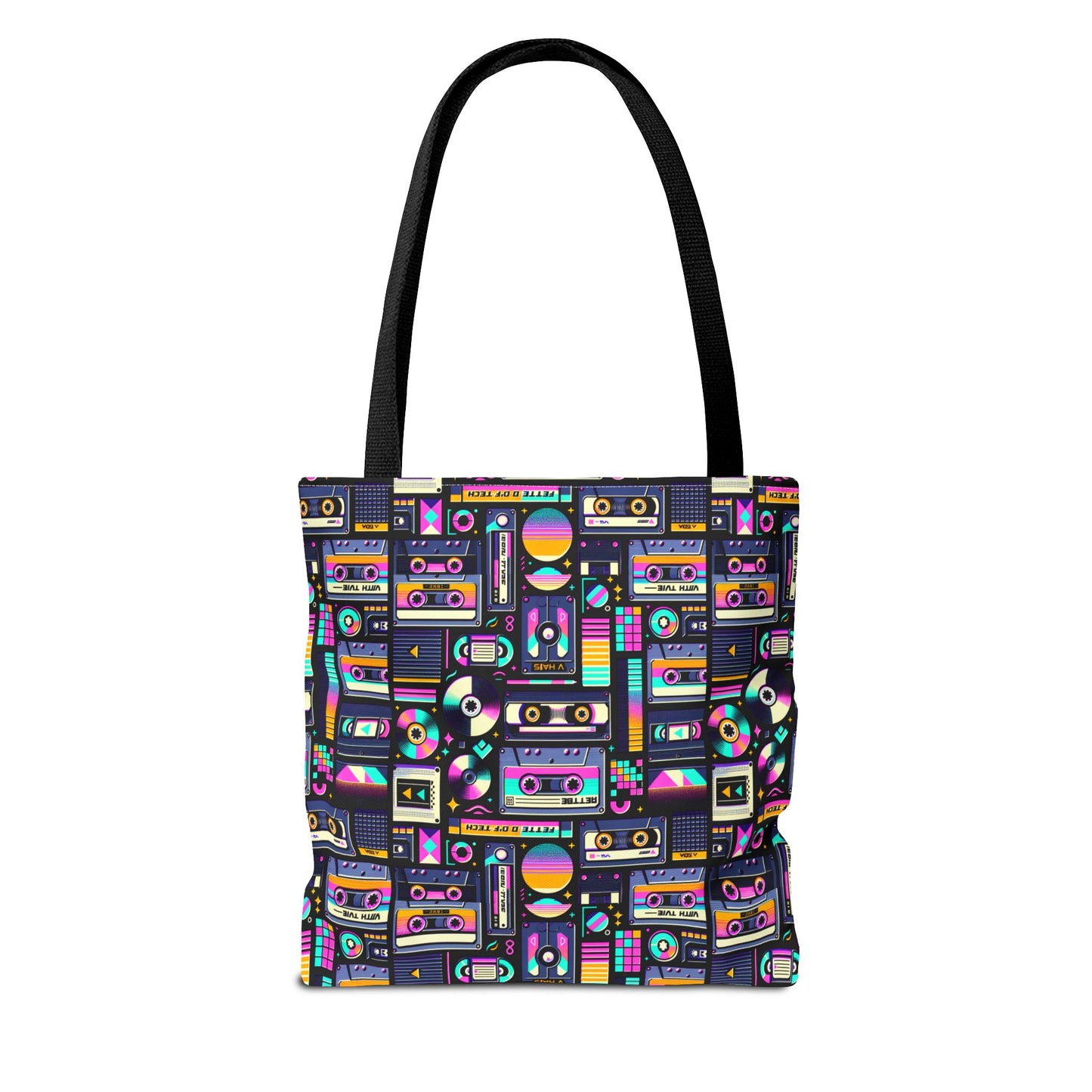 Digital Nostalgia Tech-Inspired Retro Fusion Tote Bag - 8404 Design-48