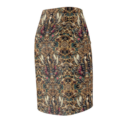 Digital Renaissance Luxurious With a Modern Twist Women's Pencil Skirt - 8404 Design-59