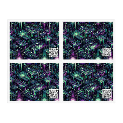 Tech Noir Aesthetics Tech-Forward Urban Dystopia Sticker Sheets - 8404 Design-43
