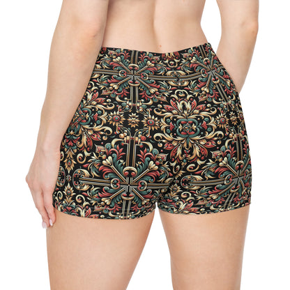 Streetwear Renaissance Artistic Clash of Old and New Women's Shorts - 8404 Design-46