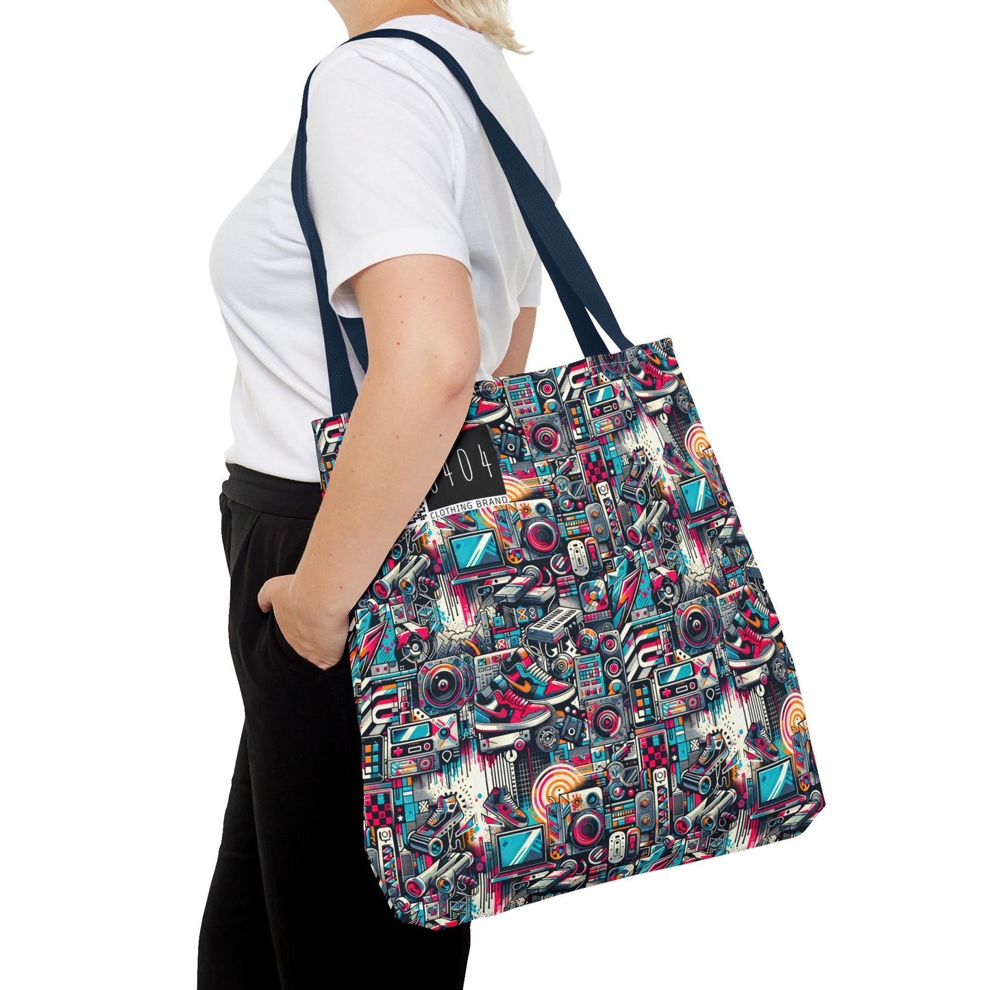 Urban Graffiti Fusion Eclectic Street Art Meets Modern Tech Culture Tote Bag - 8404 Design-50