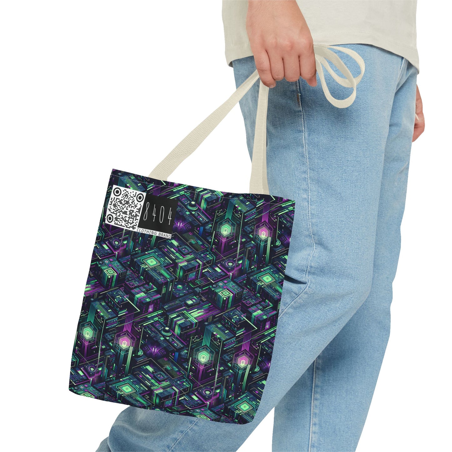Tech Noir Aesthetics Tech-Forward Urban Dystopia Tote Bag - 8404 Design-43