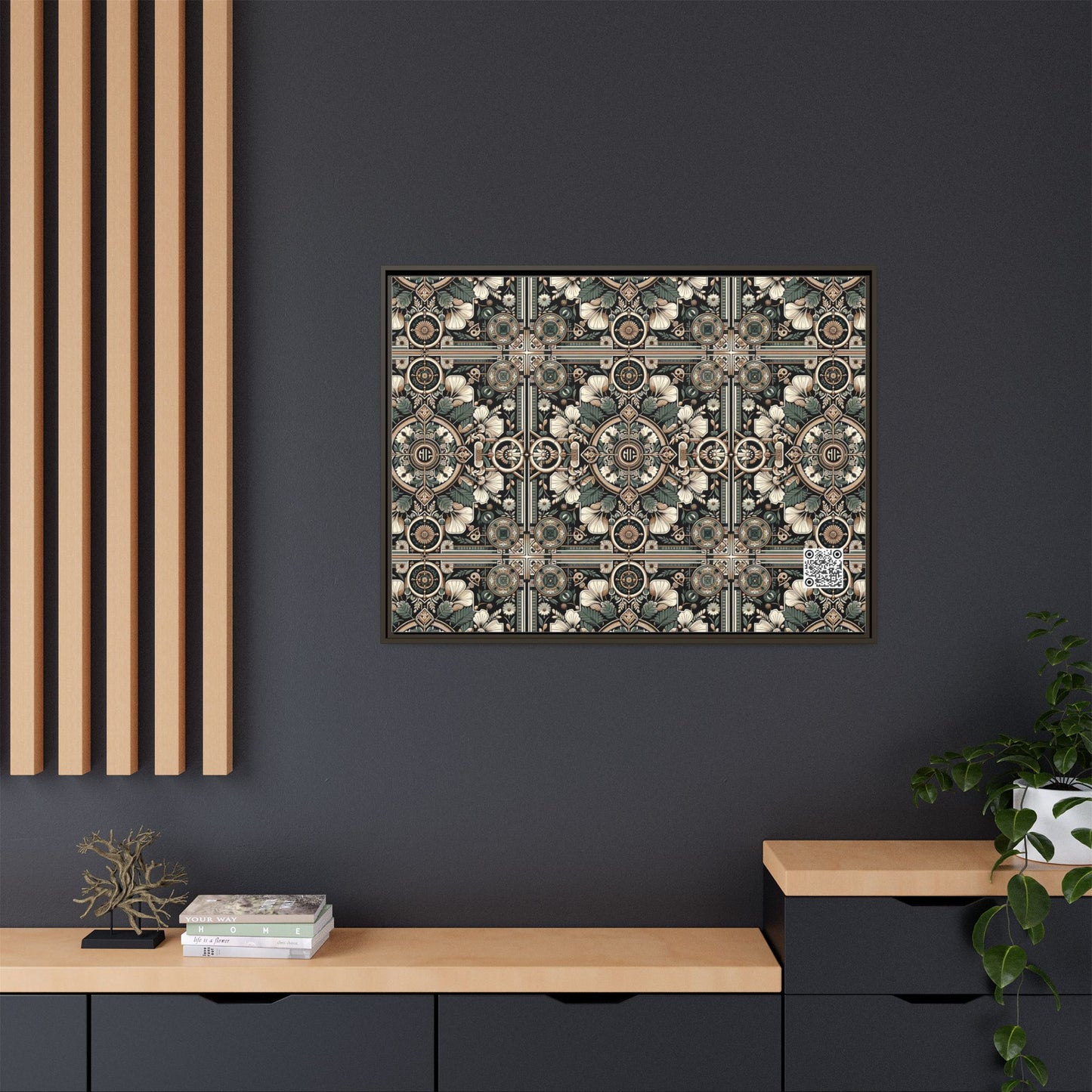 Cyber Garden Party Tech Garden Extravaganza Matte Canvas, Framed (multi-Color) - 8404 Design-66 A