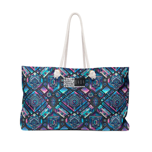 Digital Dreamland Futuristic Tech Aesthetic Weekender Bag - 8404 Design-46