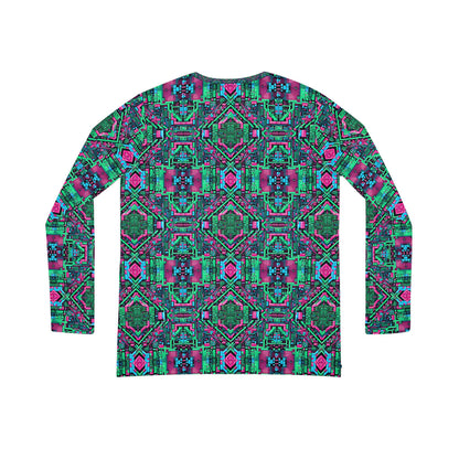 Digital Glitch Vibes Tech-Inspired Streetwear Women's Long Sleeve V-Neck Shirt - 8404 Design-71