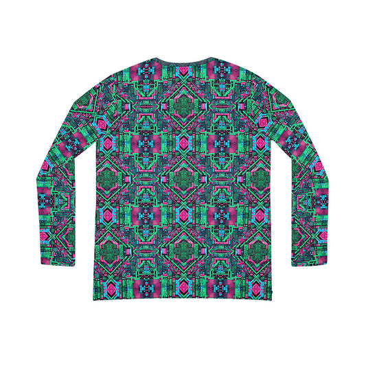 Digital Glitch Vibes Tech-Inspired Streetwear Women's Long Sleeve V-Neck Shirt - 8404 Design-71