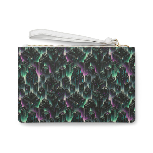 Tech Noir Aesthetics Tech-Forward Urban Dystopia Clutch Bag - 8404 Design-44