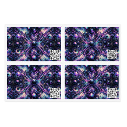 Galactic Hues Tech-Forward Cosmic Fusion Sticker Sheets - 8404 Design-41