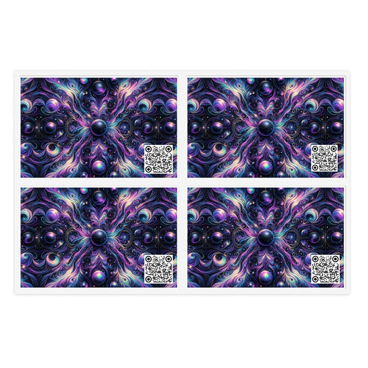 Galactic Hues Tech-Forward Cosmic Fusion Sticker Sheets - 8404 Design-41