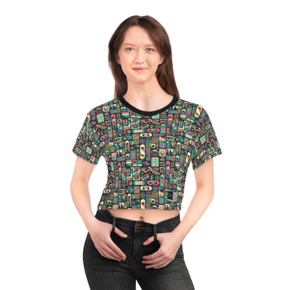 Skate Culture Revival Urban Retro Cool Crop Tee - 8404 Design-61