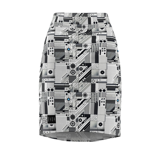 Digital Minimalism Minimalist Tech Women's Pencil Skirt - 8404 Design-52