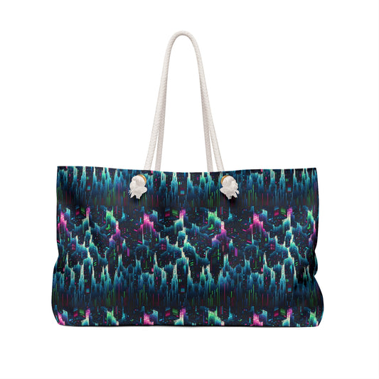 Tech Noir Graphics Cyberpunk Tech Aesthetic Weekender Bag - 8404 Design-53