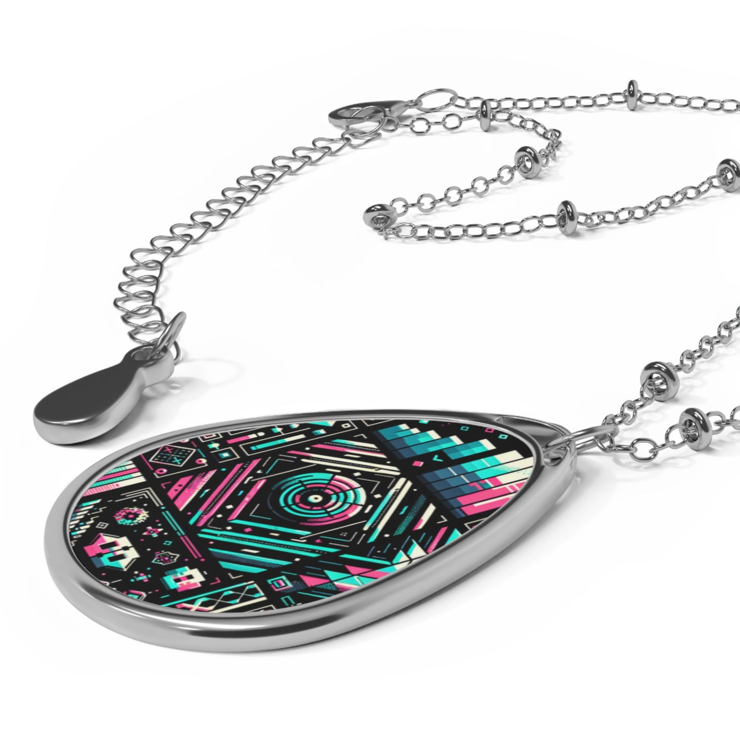 Digital Artistry Digital-native Streetwear Oval Necklace - 8404 Design-60